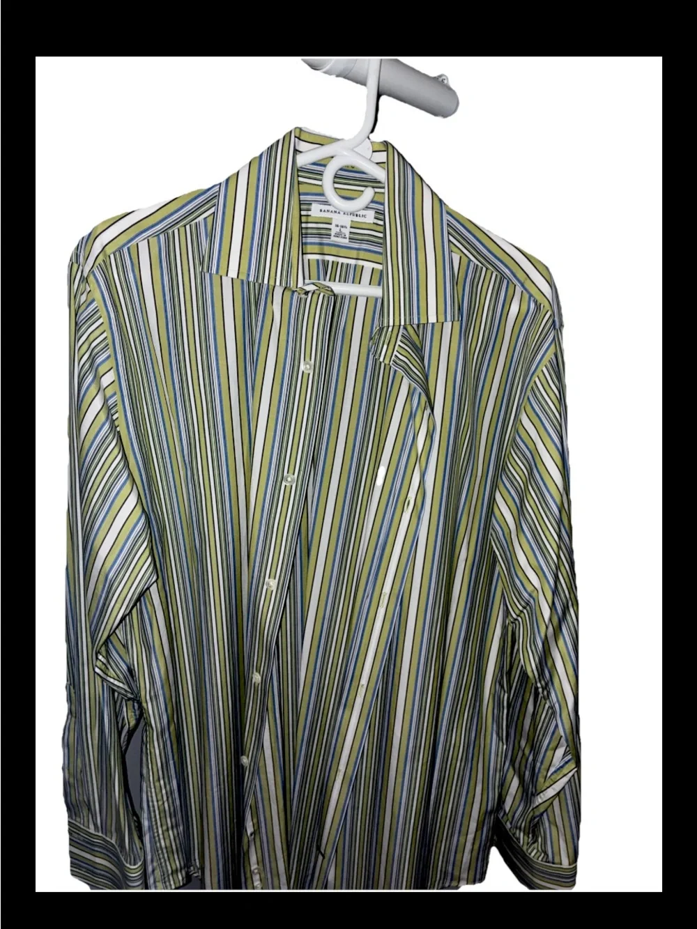 Vintage Banana Republic Men’s Striped Button Down Shirt L 16-16.5